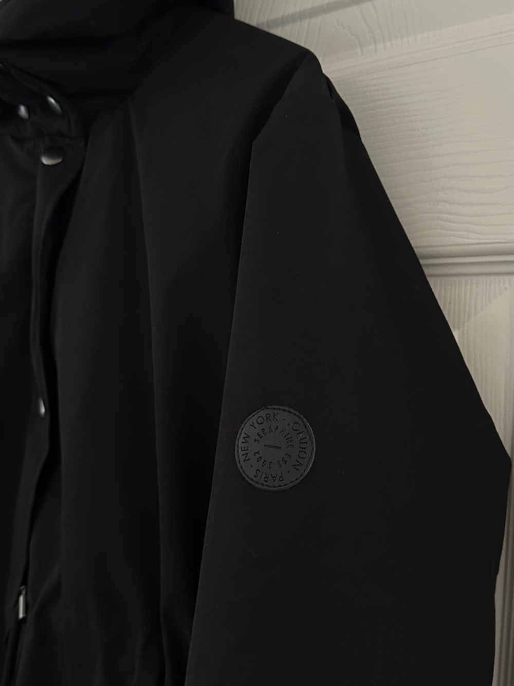 Seraphine Maternity Parka Coat Black Women’s Size 6 *No hood trim or carrier* - Picture 6 of 13